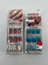 imPRESS Press-On Manicure Lot of 2 Blue Purple Harlem Shake So Unexpected - £10.94 GBP