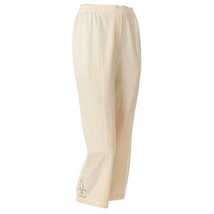 Cathy Daniels Misses Embellished Yellow Slubbed Pull On Ankle Length Pants M - £19.91 GBP