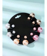 Pearl Earrings Multicolor Assorted Imitational Pearl Ball Stud Earrings ... - $284.64 MXN