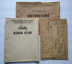 Beach Club Bally Pinball Bingo Service Manual &amp; Game Schematic 1953 Orig... - £39.90 GBP