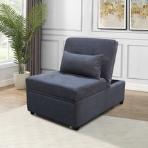 Folding Ottoman Sofa Bed - Dark Gray Convertible Guest Sleeper - $267.99