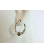Womens Vintage Estate Sterling Silver Hoop Earrings 1.7g E5391 - $14.85