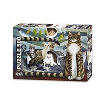 LaModaHome 500 Piece Kitten Family Jigsaw Puzzle for Family Friend Game Nights U - £22.17 GBP