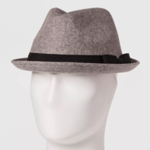 NEW Goodfellow &amp; Co Men&#39;s Grey Polyester Wool Blend Fedora M/l or L/XL - £23.25 GBP