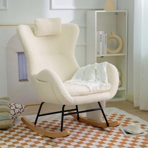 Teddy Rocking Chair, Nursery Glider w/ High Back &amp; Pocket - $3,429.56 MXN