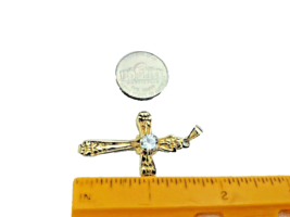 10K Yellow Gold Cross Holds 1 Carat Cz Stone Good For Remount - £108.19 GBP