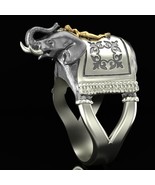 Retro 925 Silver Filled Gem Elephant Party Ring Anniversary Jewelry - £195.16 GBP