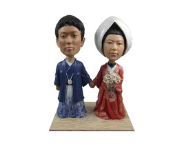 Custom Bobblehead Traditional Chinese Wedding Couple Wearing Classic Chinese Wed - £121.87 GBP