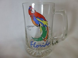 Florida Coffee Mug Stein Cup Glass 1985 Parrot Fl St Dist - $15.04