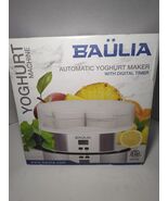 Baulia YM805 Auto Yogurt Maker 7 Glass Jars &amp; Lids 6oz Each Silver NEW O... - $22.74
