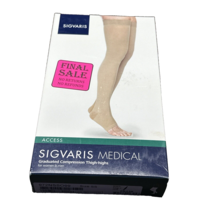 Sigvaris Black Graduated Compression Thigh Highs SS Medical 972NSSO99 New - $32.67