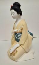 Japanese Hakata Doll Assoc Clay Geisha Sculpture Figure Signed Ceramic 12&quot; Rare - £199.80 GBP