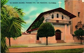 Vintage Scenic View Card Linen Postcard - Mission Dolores - San Francisco, CA - £3.07 GBP