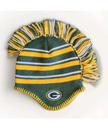 Green Bay Packers Kids Green Mohawk Stripe Knit Hat SZ 4-7 - $17.42