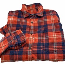 Madewell 1937 Button Up Shirt Womens XS Red Blue Checkered Cotton Round Hem - £16.35 GBP