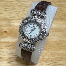 Premier Design Quartz Watch Women Silver Ornate Inversible Leather New Battery - £17.27 GBP