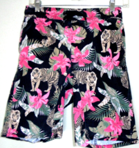 George Mens size Small S Tiger Floral Pink Black Jungle Drawstring Short... - $8.86
