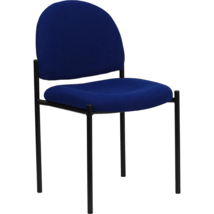 Navy Upholstered Stackable Steel Reception Chair for Modern Waiting Areas - $115.00