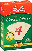 Coffee Maker Filters Brown #4 Cone Style 8 10 12 C Up Coffee Maker Melitta 624459 - $16.52