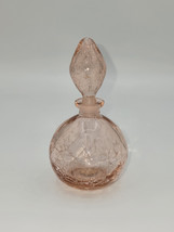 I.W. Rice &amp; Co. 1940s Japan Pink Crackle Glass Perfume Bottle  - $49.50