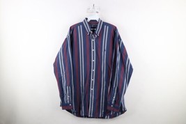 Vintage 90s Ralph Lauren Mens Large Faded Striped Heavyweight Button Down Shirt - £46.89 GBP
