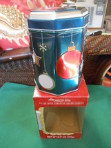 Great STOCKMEYER Musical Tin (Empty)...Blue with Red &amp; White Christmas Balls - £12.21 GBP