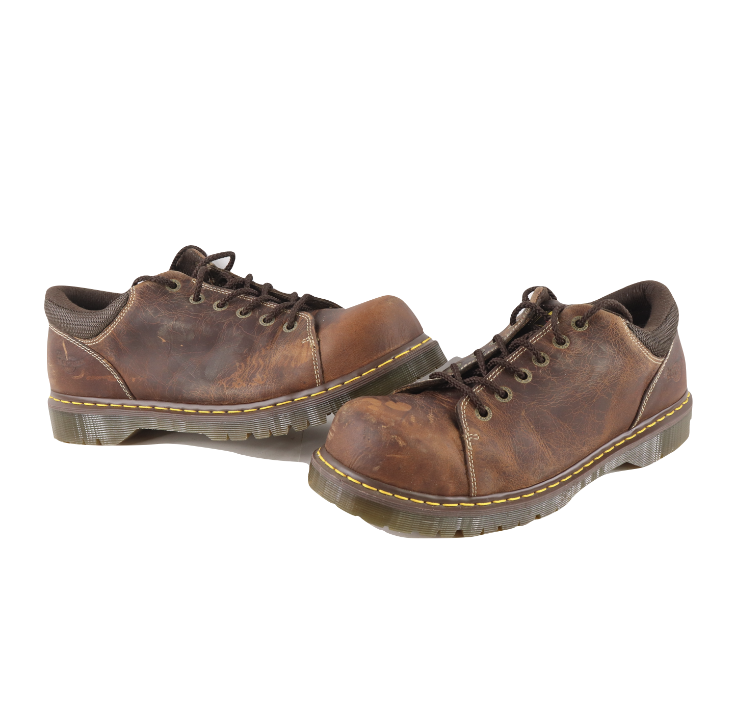 Primary image for Vtg Dr Martens Mens 14 Distressed Chunky Platform Steel Toe Leather Shoes Brown