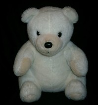 12&quot; Vtg 1986 Applause Bravo Buttons White Teddy Bear Stuffed Animal Plush Toy - £27.64 GBP