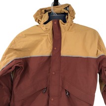 VTG Patagonia Youth Fleece Soft Shell Beige Burgundy Hooded Jacket Sz 10 - £116.49 GBP