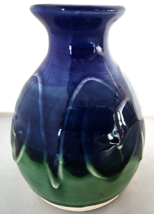 Castle Arch Pottery Vase Green and Blue Hand Made in Ireland Signed with... - £18.30 GBP