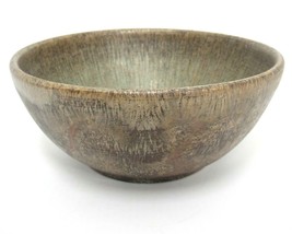 Lucia Studio Pottery Bowl Green and Brown Striated Metallic Glaze 6.5&quot; D... - £11.07 GBP