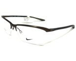 Nike Eyeglasses Frames 6073 214 Black Shiny Brown Rectangular Half Rim 5... - $93.28
