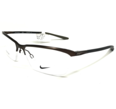 Nike Eyeglasses Frames 6073 214 Black Shiny Brown Rectangular Half Rim 56-16-145 - £74.56 GBP