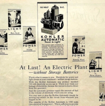 1922 Kohler Plumbing Power and Light XL Advertisement Industrial 14 x 10.5&quot; - £16.47 GBP