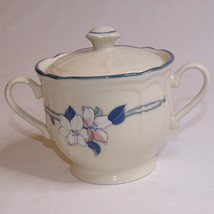 Epoch Apple Blossom Sugar Bowl Pretty Flowers Blue Pink And White In Color Bowl - £2.75 GBP