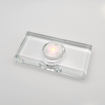 LED crystal ornament pedestal (4.7&quot;x2.4&quot;x.78&quot;mm); flat top, rechargeable battery - £14.63 GBP