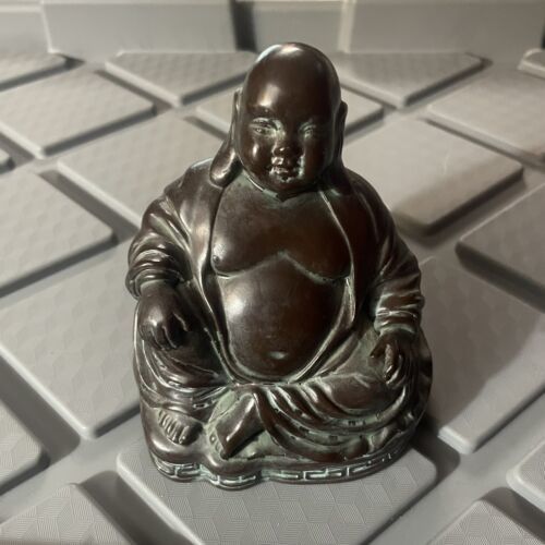 Esco Products Buddha Statue Chalkware Black Tone 4.5” Figurine Decor Vin... - $13.49