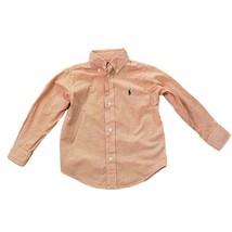 Ralph Lauren Orange Gingham Check Long Sleeve Button Down Shirt Boys Size 3T - $22.00