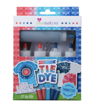 CreateBasics Patriotic Tie Dye Kit, 31 Piece Kit (Red, Navy, Turquiose Dye) - $23.64 CAD