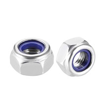 uxcell Hex Lock Nuts - M10 x 1.5mm Stainless Steel Nylon Insert Self-Locking Nut - £10.38 GBP