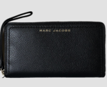 New Marc Jacobs The Groove Zip Around Continental Wallet Leather Black - $94.91