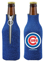 Chicago Cubs MLB Glitter Zip Up Insulator Bottle Holder Koozie Coozie - £7.46 GBP