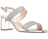 Nina Women Slingback Block Heel Sandals Naomi Size US 5.5M Silver Metall... - $29.70