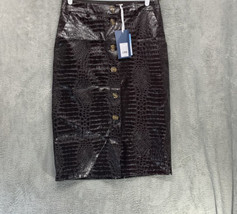 Rachel Comey Women&#39;s Size 10 Brown Faux Leather Textured Pencil Skirt - £31.44 GBP