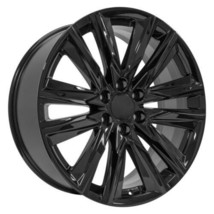 22&quot; Gloss Black Platinum Wheels For 2000-2025 Cadillac Escalade GMC Sierra Yukon - £868.24 GBP