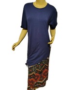 New Hot Touch Side-Tie  Oversized Comfy Tunic  Shirt Navy Blue - $222.81 MXN