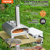 VEVOR 12&quot; Outdoor Pizza Oven Portable Wood Pellet Pizza Oven Stainless S... - £108.10 GBP