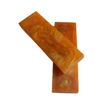 5 Inch Hot Amber Pearl Acrylic Handle Scales Set Pair for Making Knife K... - £12.74 GBP