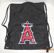 Mlb Los Angeles Angels Of Anaheim Black Pull String Drawstring Backpack Sga - $33.30