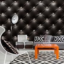 Tiptophomedecor Peel and Stick XXL Wallpaper Wall Mural - Black Chesterf... - £105.59 GBP